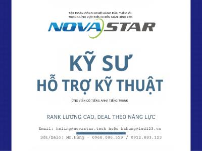 [TUYỂN DỤNG] TẬP ĐOÀN NOVASTAR TÌM KIẾM KỸ SƯ HỖ TRỢ KỸ THUẬT (TECHNICAL SUPPORT ENGINEER) TẠI VIỆT NAM